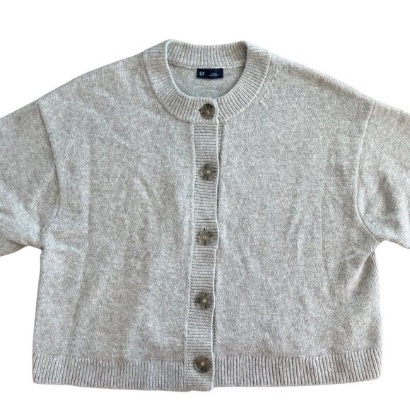 Gap Women's CashSoft Oversized Chunky Cardigan in Lt Heather Grey Size Large - Picture 4 of 6